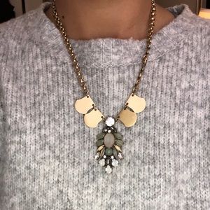J.Crew sparkly mint green and gemstone necklace